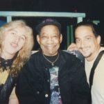 George Mazzola, Al Hendrix and Jimi Ruccolo at the Jimi Hendrix guitar competition in Chapel Hill North Carolina